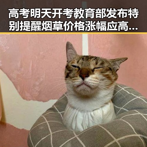 高考明天开考教育部发布特别提醒烟草价格涨幅应高于收入涨幅引发关注